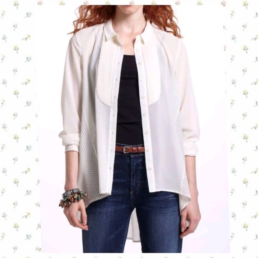 Anthropologie Maeve Ira Pleated Blouse 8